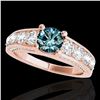 Image 1 : 2.55 ctw SI Certified Fancy Blue Diamond Solitaire Ring 10k Rose Gold - REF-190W9H