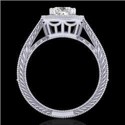 1.77 ctw Cushion VS/SI Diamond Solitaire Art Deco Ring 18k White Gold - REF-459N3F