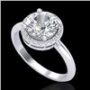 Image 2 : 2.20 ctw Micro Pave VS/SI Diamond Ring Designer 18k White Gold - REF-834H5R