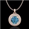 Image 1 : 1.25 ctw Fancy Intense Blue Diamond Art Deco Necklace 18k Rose Gold - REF-132W8H