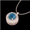 Image 2 : 1.25 ctw Fancy Intense Blue Diamond Art Deco Necklace 18k Rose Gold - REF-132W8H