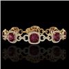 Image 1 : 30 ctw Garnet & Micro VS/SI Diamond Certified Bracelet 14k Yellow Gold - REF-368X9A