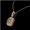 Image 3 : 6.7 ctw Tourmaline & Diamond Victorian Necklace 14K Rose Gold - REF-254A5N