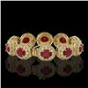 Image 2 : 49.17 ctw Certified Ruby & Diamond Victorian Bracelet 14K Yellow Gold - REF-1369Y3X