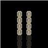 Image 1 : 3.84 ctw Emerald Cut Diamond Micro Pave Earrings 18K Yellow Gold - REF-459F8M