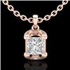 Image 1 : 1.25 ctw Princess VS/SI Diamond Art Deco Necklace 18k Rose Gold - REF-330M2G