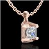 Image 3 : 1.25 ctw Princess VS/SI Diamond Art Deco Necklace 18k Rose Gold - REF-330M2G