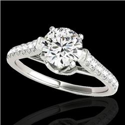 1.46 ctw Certified Diamond Solitaire Ring 10k White Gold - REF-182M8G