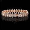Image 2 : 11.13 ctw Marquise Cut Diamond Micro Pave Bracelet 18K Rose Gold - REF-964F2M