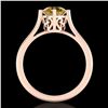 Image 3 : 1.25 ctw Intense Fancy Yellow Diamond Art Deco Ring 18k Rose Gold - REF-345R5K