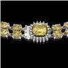 Image 3 : 31.61 ctw Citrine & Diamond Necklace 14K White Gold - REF-527X3A