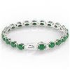Image 3 : 37 ctw Emerald & VS/SI Diamond Micro Pave Bracelet 14k White Gold - REF-327K3Y