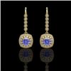 Image 1 : 5.2 ctw Certified Tanzanite & Diamond Victorian Earrings 14K Yellow Gold - REF-172M8G