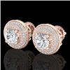 Image 1 : 2.35 ctw VS/SI Diamond Solitaire Art Deco Stud Earrings 18k Rose Gold - REF-345X5A