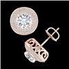 Image 3 : 2.35 ctw VS/SI Diamond Solitaire Art Deco Stud Earrings 18k Rose Gold - REF-345X5A