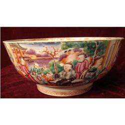 CHINESE EXPORT MANDARIN PALETTE PUNCH BOWL #1445221