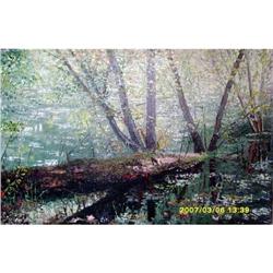 R. ATOYAN MOUNT LAKE SCENE EXQUISITE ORIGINAL #1445326