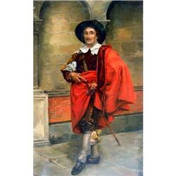 J. HAYRAPETIAN  MUSKETEER ORIGINAL OIL PAINTING#1445330