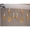 Pair of electrified dore bronze wall sconces, #1445470