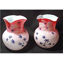 Pair of Webb Peachblow Vases - Glossy #1445829