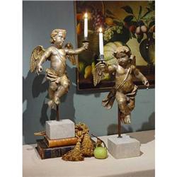 PAIR 18th C. Carved ANGELS- Italy #1445843