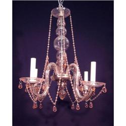 Hand Blown PINK Crystal Chandelier #1445857