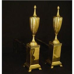 Pair of Antique Brass Andirons #1446032