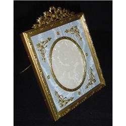 Antique Dore Bronze and Silk Moire Frame #1446039