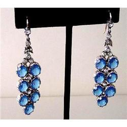 Antique Sapphire - Colored  Paste Earrings     #1446060