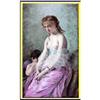 Image 1 : SIGNED DD PORCELAIN PLAQUE GIRL CUPID KPM #1446086