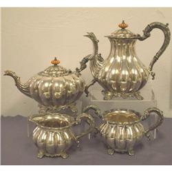 Sheffield Silver 4 Piece Melon Tea Set #1466425