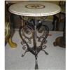 Image 1 : Antique Wrought Iron Table with Marble Top #1466521
