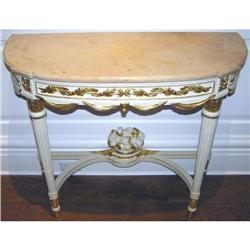 PAIR Louis XVI Marble Top Pier Console Tables #1466618
