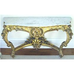 Pair French Rococo Marble Console Tables #1466622