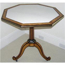 Russian Octagonal Marble Inlaid Tripod Table #1466628