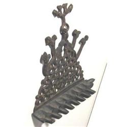 Antique Moroccan Brass Menorah Oil Lamp #1466635