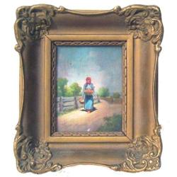 Hungarian PERLMUTTER Peasant Oil Painting #1466636