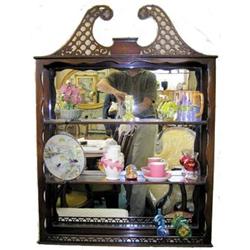 Vintage Mahogany Hanging Curio Cabinet #1466674