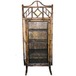 Asian Japanese Bamboo Vitrine Cabinet #1466682