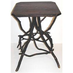 Antique Adirondack Rustic Twig Side Table #1466685
