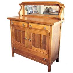 Antique Country Arts and Crafts Oak Sideboard #1466689