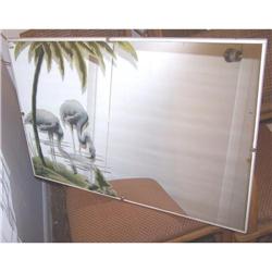 Tropical Mirror (mid century, modern glass) #1466943