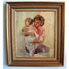 Image 1 : "Mother & Child" Oil on Board Painting #1467088
