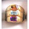Image 1 : 14kt Gold, Aqua, Amethyst & Citrine Ring #1467095