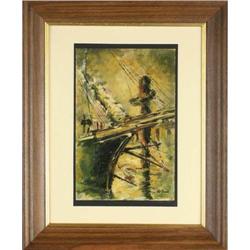 Landscape, oil on illustration board, #1472623