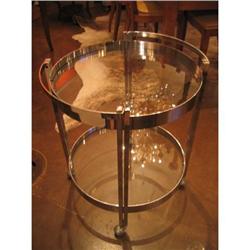 French Vintage Chrome and Glass Barcart #1472672