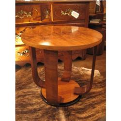 Art Deco Table in Solid and Burled Walnut #1472674