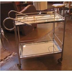 1960's Mirror and Chrome Bar Cart #1472676