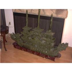 Beautiful 5ft. Long Jade Ship #1472683