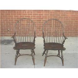 Pair of Antique Combback Windsor Continuous Arm#1472691